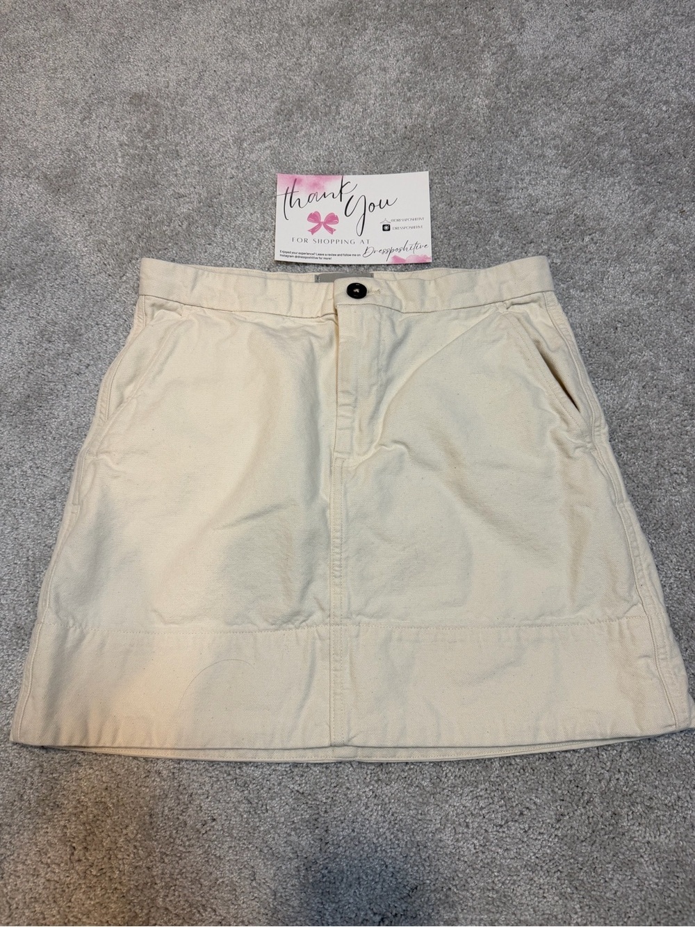 Everlane The Canvas Stamp Mini Skirt In Cream
